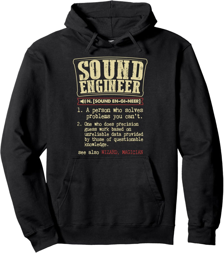 Sound Engineer Gift Funny Dictionary Definition Pullover Hoodie