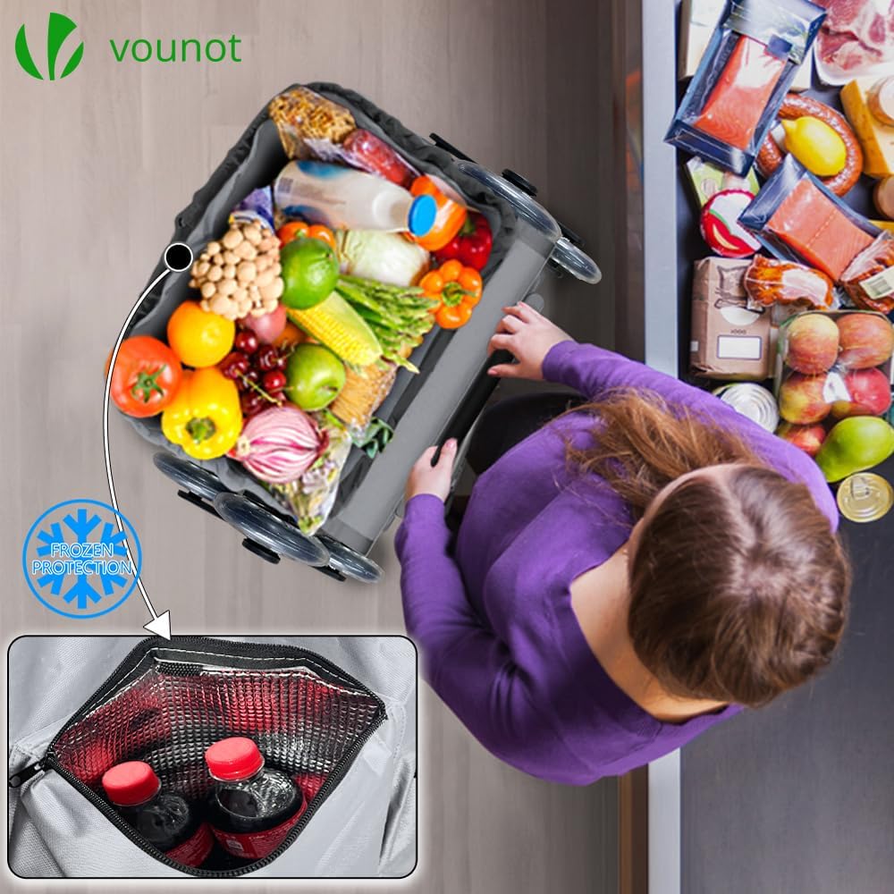 VOUNOT® Aluminium Einkaufstrolley Treppensteiger, 3 in 1 Trolly Einkaufswagen Klappbar, Hackenporsch