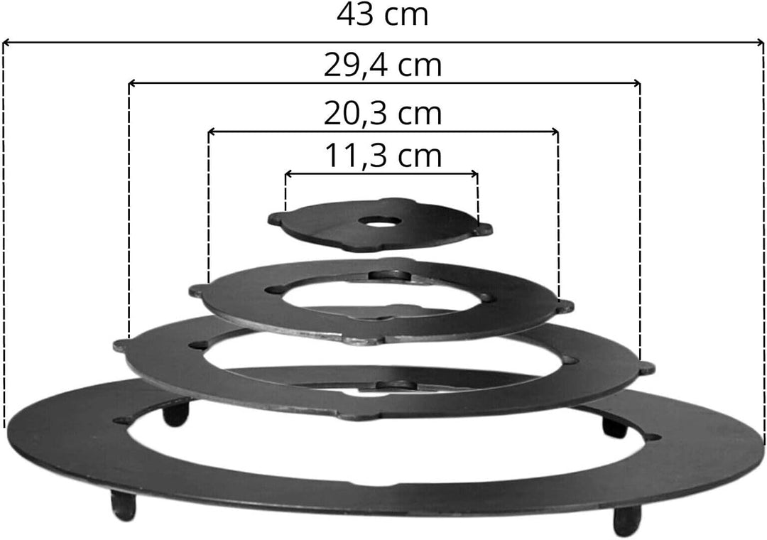 4BIG.fun Adapter - Ringe für Eintopfofen 38-42 cm Utschak Herdplatte für Feuerkessel Anpassungsplatt