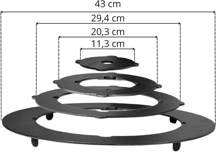 4BIG.fun Adapter - Ringe für Eintopfofen 38-42 cm Utschak Herdplatte für Feuerkessel Anpassungsplatt