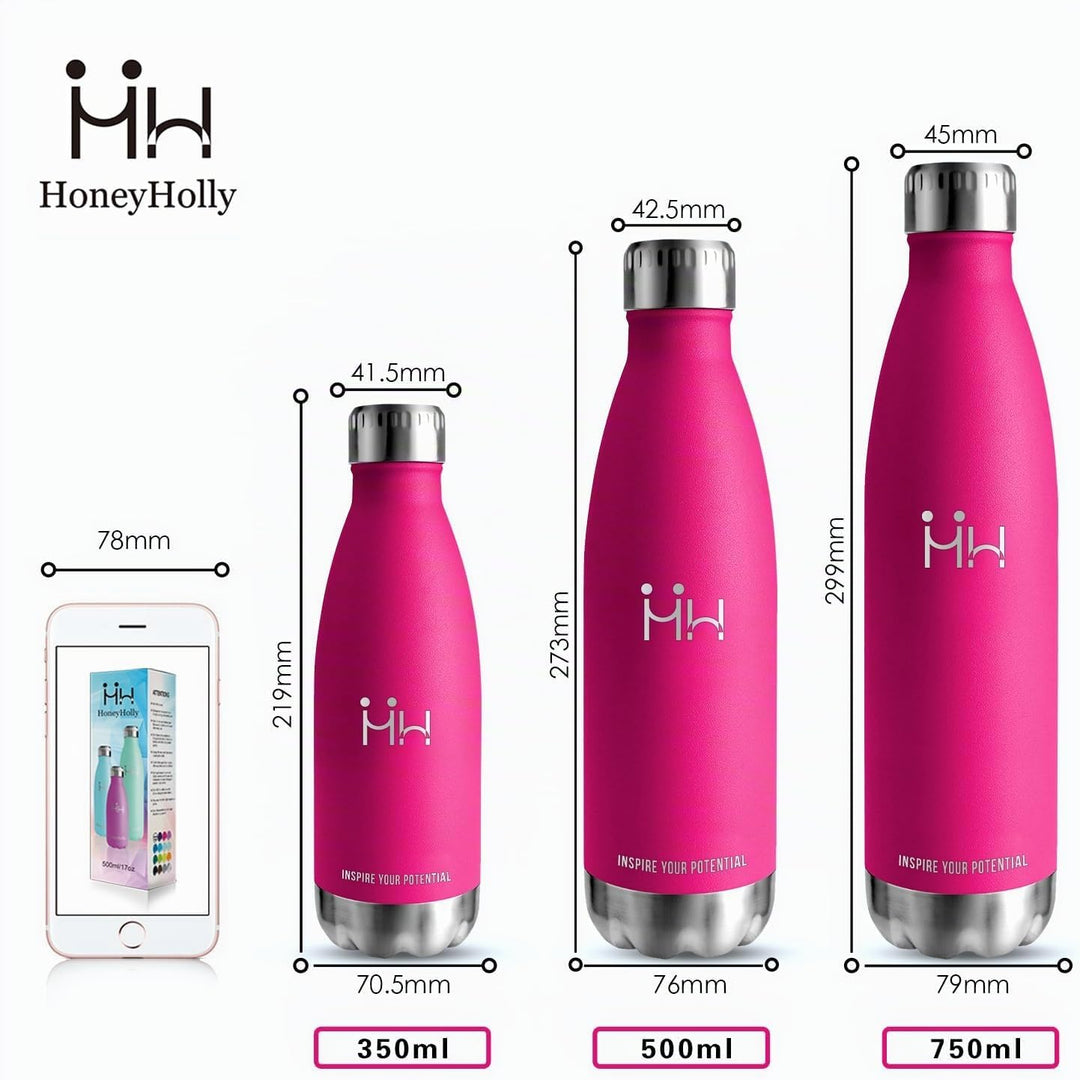 HoneyHolly Trinkflasche Edelstahl - 750ml - Thermosflasche, BPA-Frei, Trinkflasche Sport - Auslaufsi