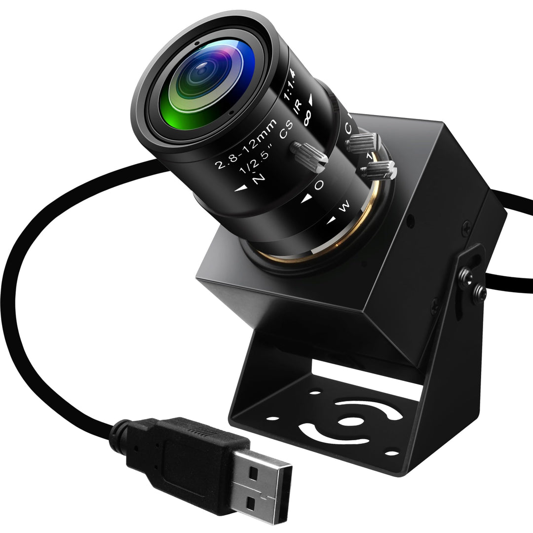 ELP 5 Megapixel USB Kamera CS Mount Webcam mit manuellem Fokus und 2,8–12 mm 4-Fach optischem Teleob