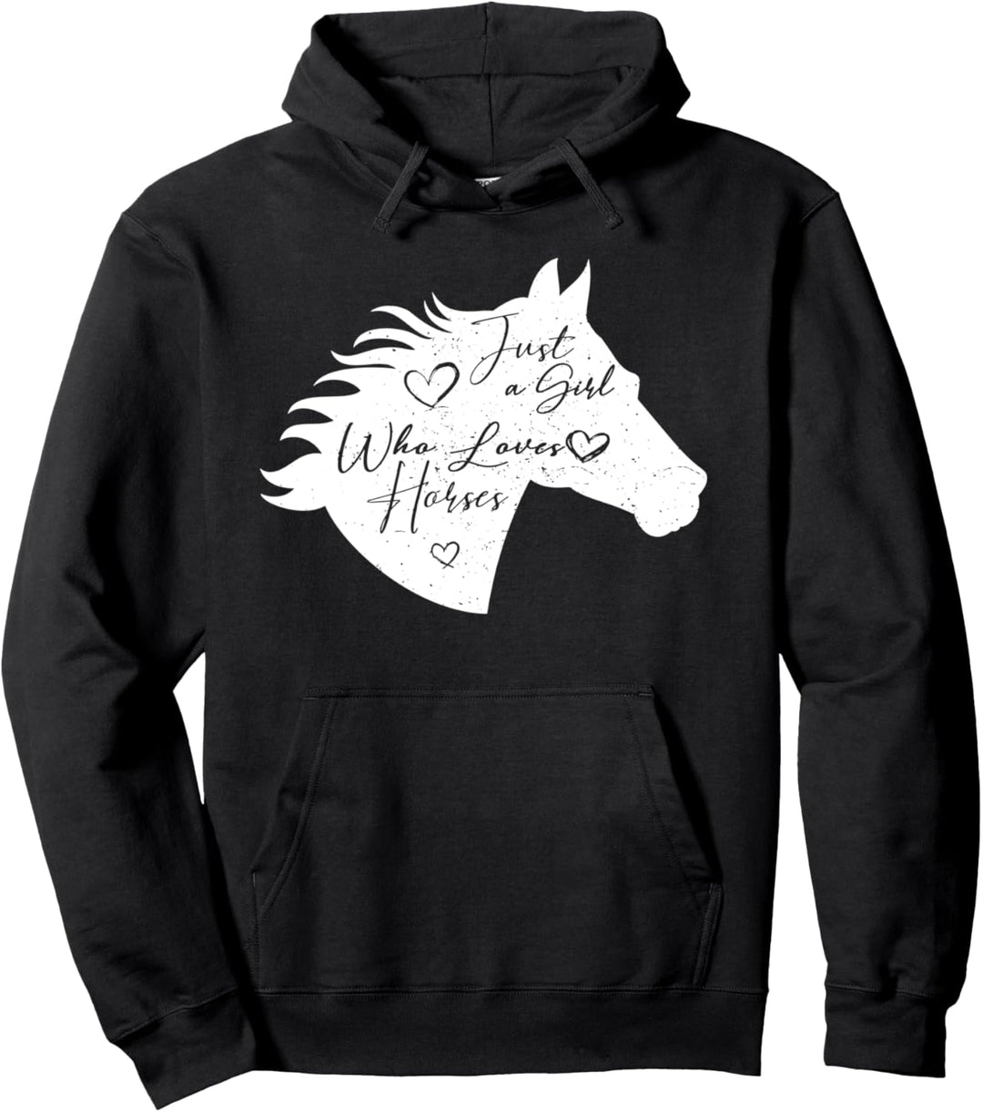 Weisses Pferd, Mädchen Pullover Hoodie