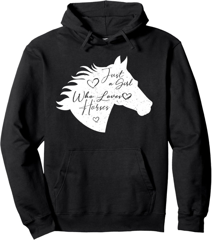 Weisses Pferd, Mädchen Pullover Hoodie