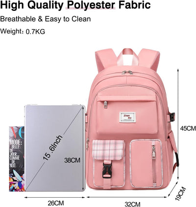 FANDARE Beiläufig Rucksack Schulrucksack Schulranzen Daypacks mit 15.6 Zoll Laptopfach Schultaschen