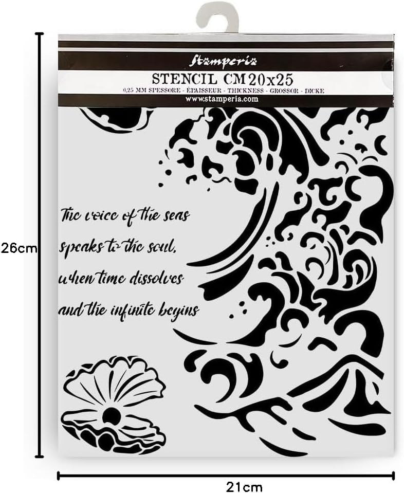 Stamperia - Thick Stencils for Scrapbooks, Albums, Cards, Bullet Journalling, and More, Flexible Mat