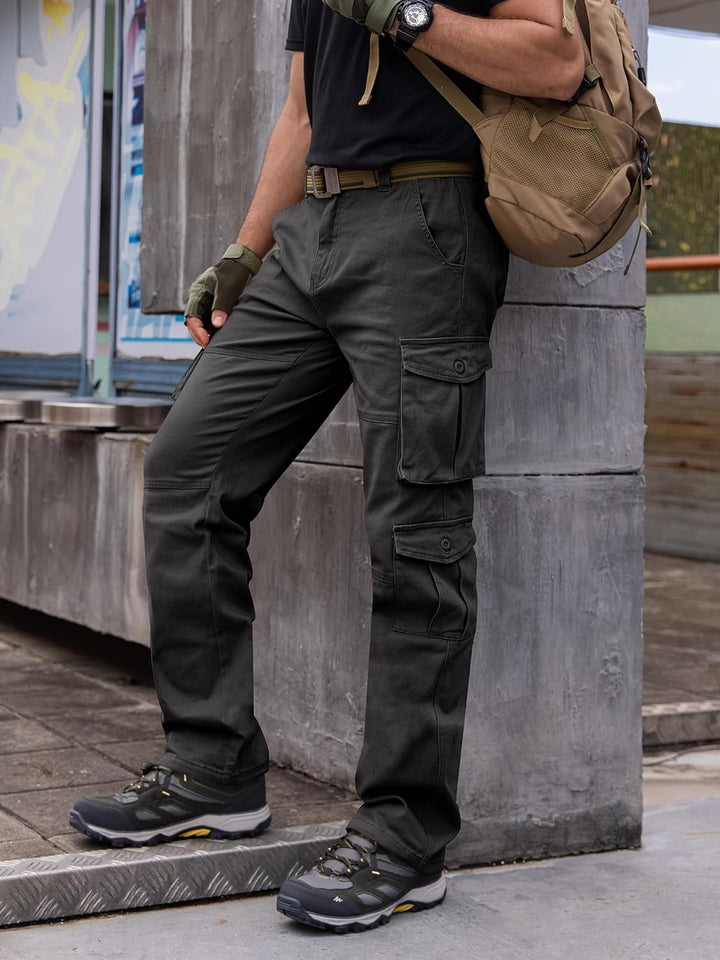 Breampot Herren Cargohose Baumwolle Baggy Chino Hosen Freizeit Outdoorhose Arbeitshose Trouser Pants