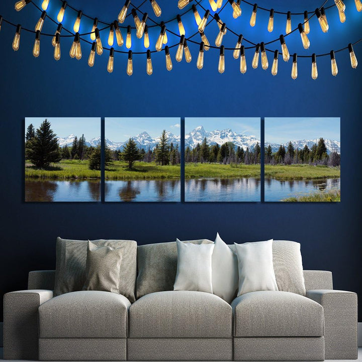 Feeby. Wandbild - 4 Teile - Panoramabild, Deco Bild, gedrucktes Bild, Deco Panel, Bild, 240x60 cm, B