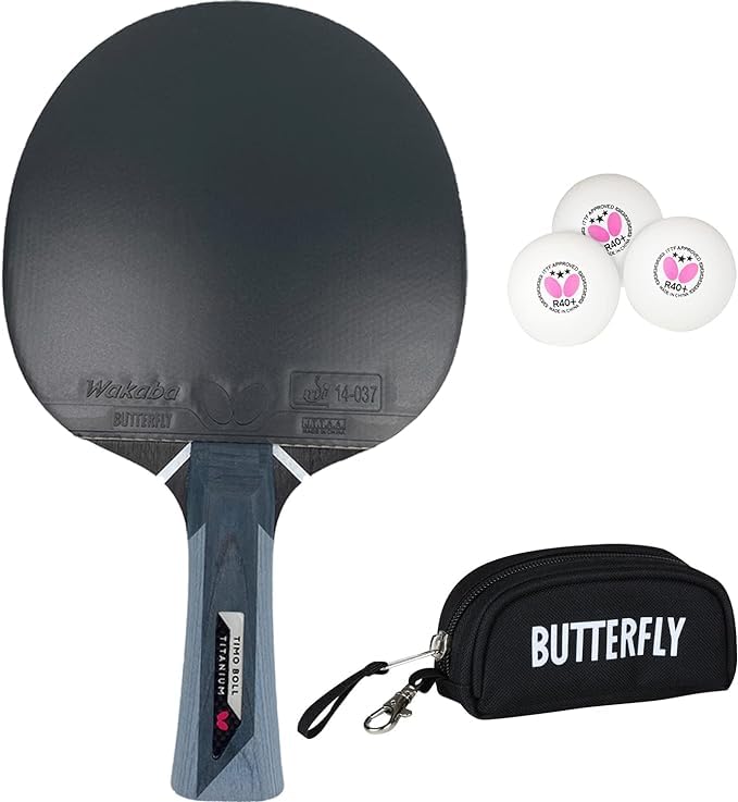 Butterfly® Timo Boll Titanium Tischtennisschläger | mit Carbon Lage | ITTF zertifizierter Wakaba Bel