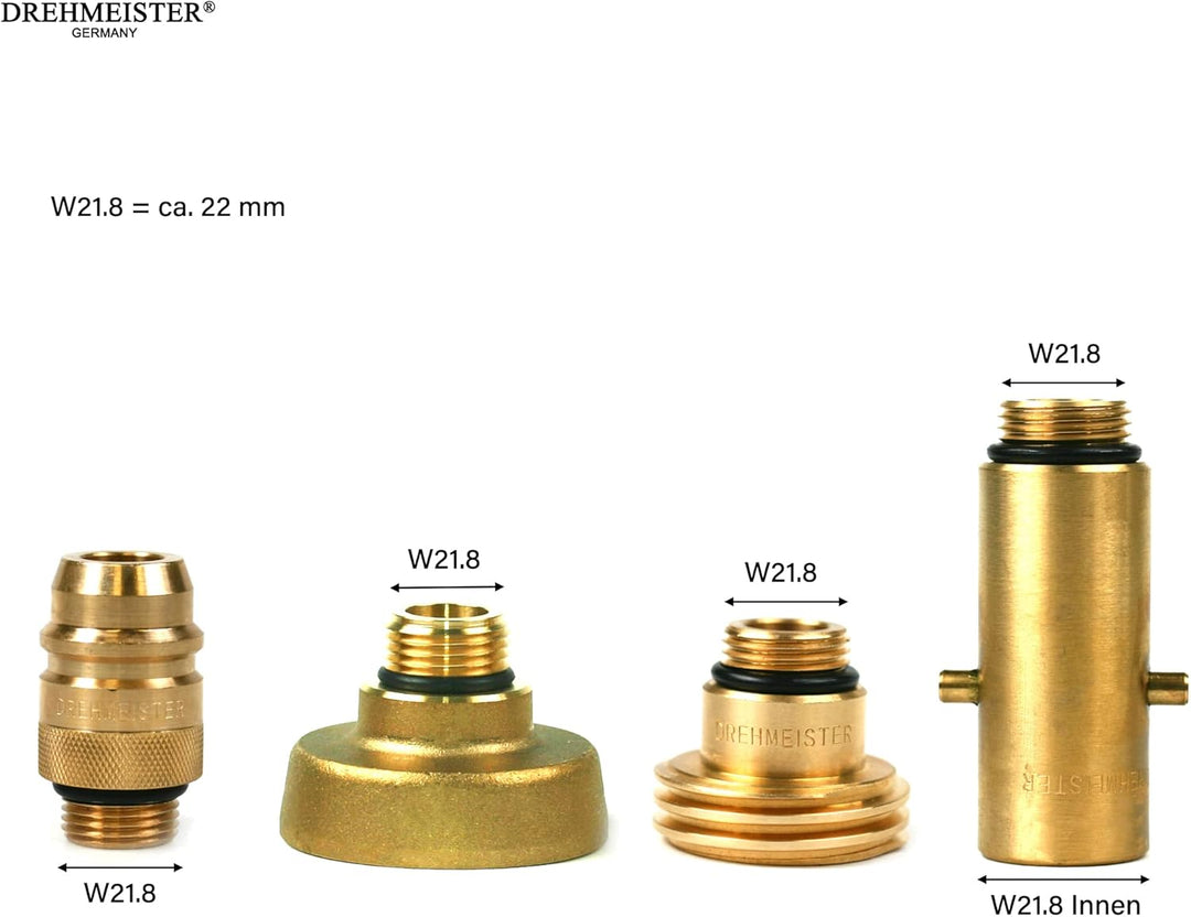 Drehmeister LPG Adapter Set W21.8 Tankadapter-mit Etui - für Gasfahrzeuge - Alle Europa Autogas Adap