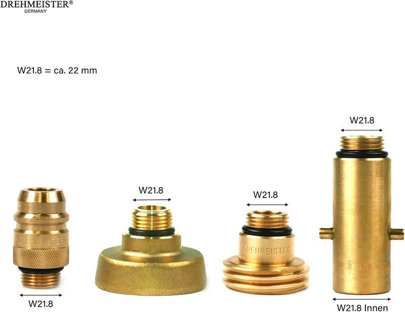 Drehmeister LPG Adapter Set W21.8 Tankadapter-mit Etui - für Gasfahrzeuge - Alle Europa Autogas Adap