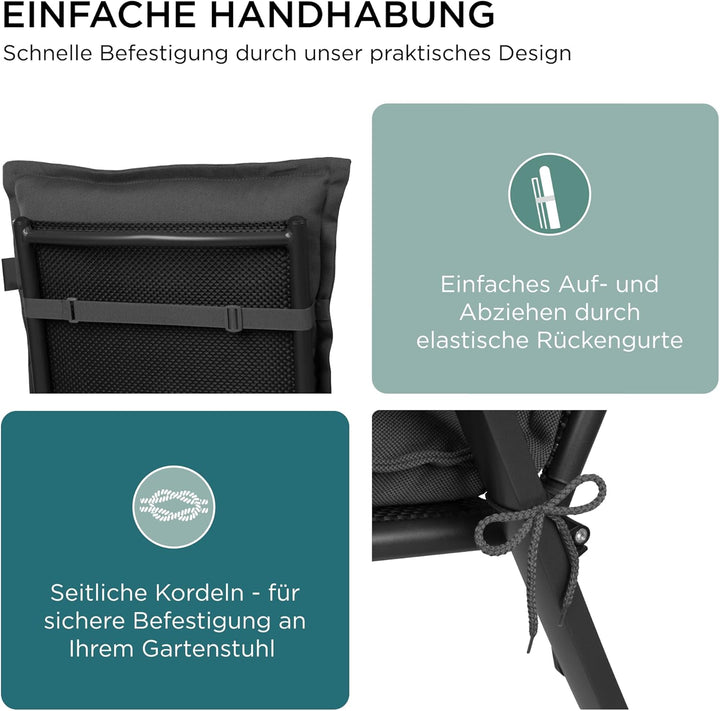Gartenstuhlauflagen Niedriglehner I Extra Dicke Sitzauflagen I Made in EU I Stuhlauflagen für Nieder