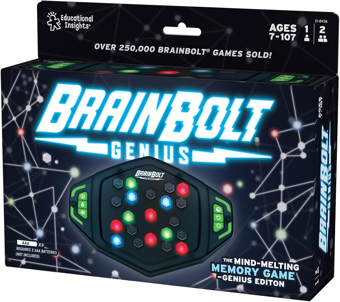 Jeu de mémoire et de rapidité lumineux Brainbolt Genius de Learning Resources, jeux QI pour les enfa