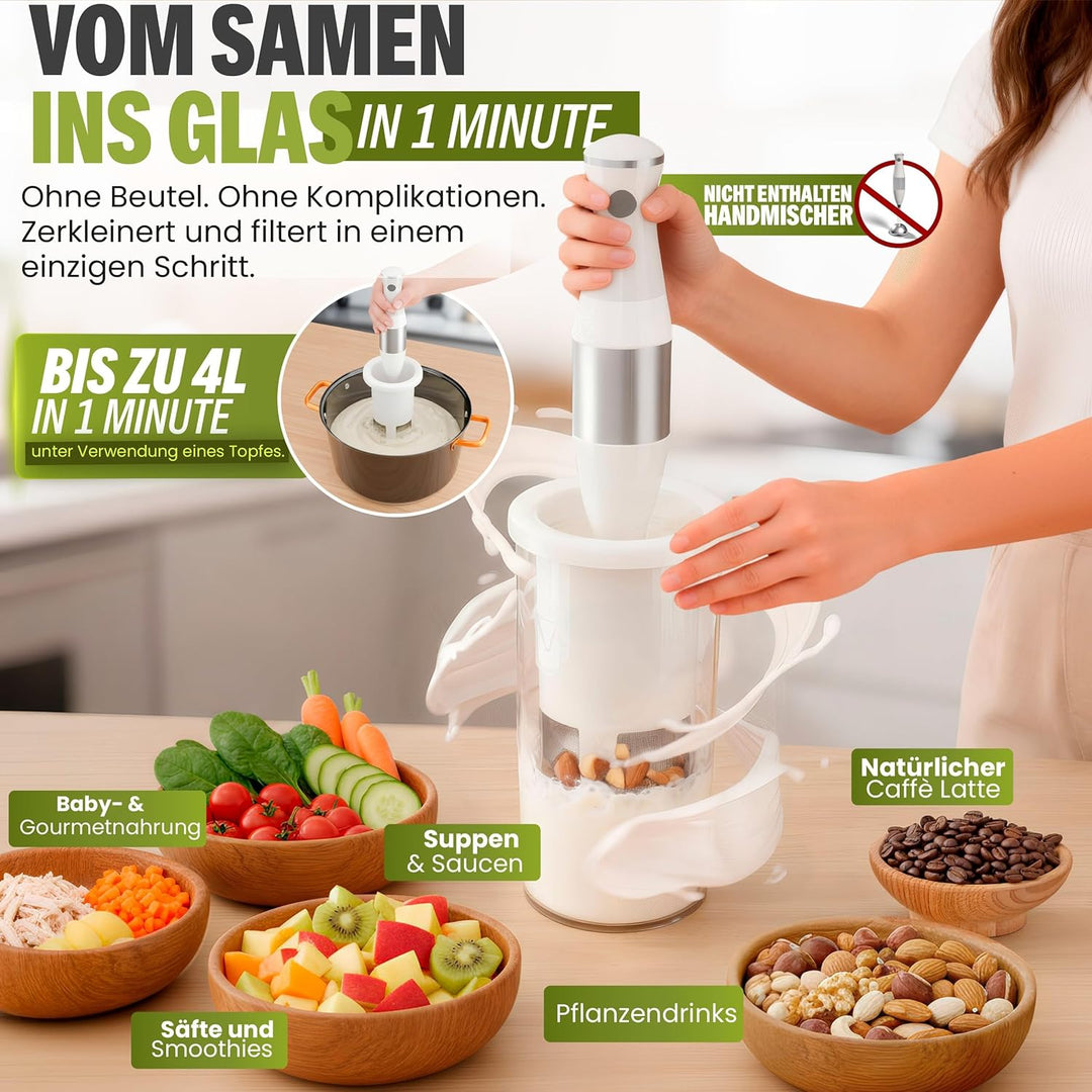 Vegan Milker CLASSIC by Chufamix, multifunktionales Filtersieb - hausgemachte Pflanzenmilch, burmesi