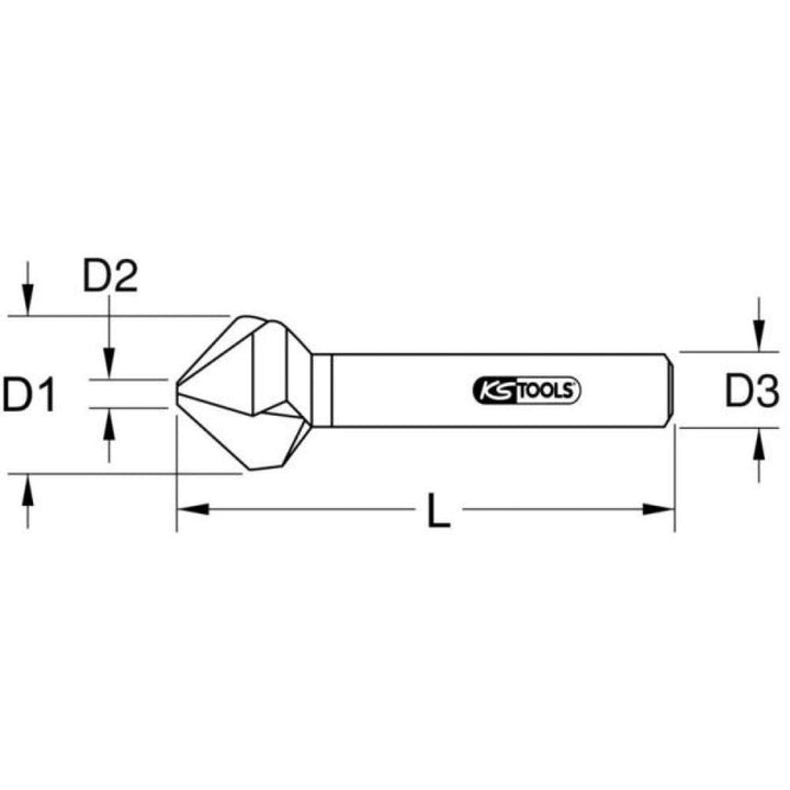 KS Tools 336.0170 HSS TiN Kegel- und Entgratsenker 90°, 4,3mm, 4.3 mm
