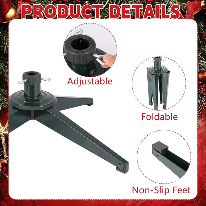 Weihnachtsbaumständer Faltbarer Christbaumständer 65cm Metall Weihnachtsbaum Ständer mit 3,2cm Bohru