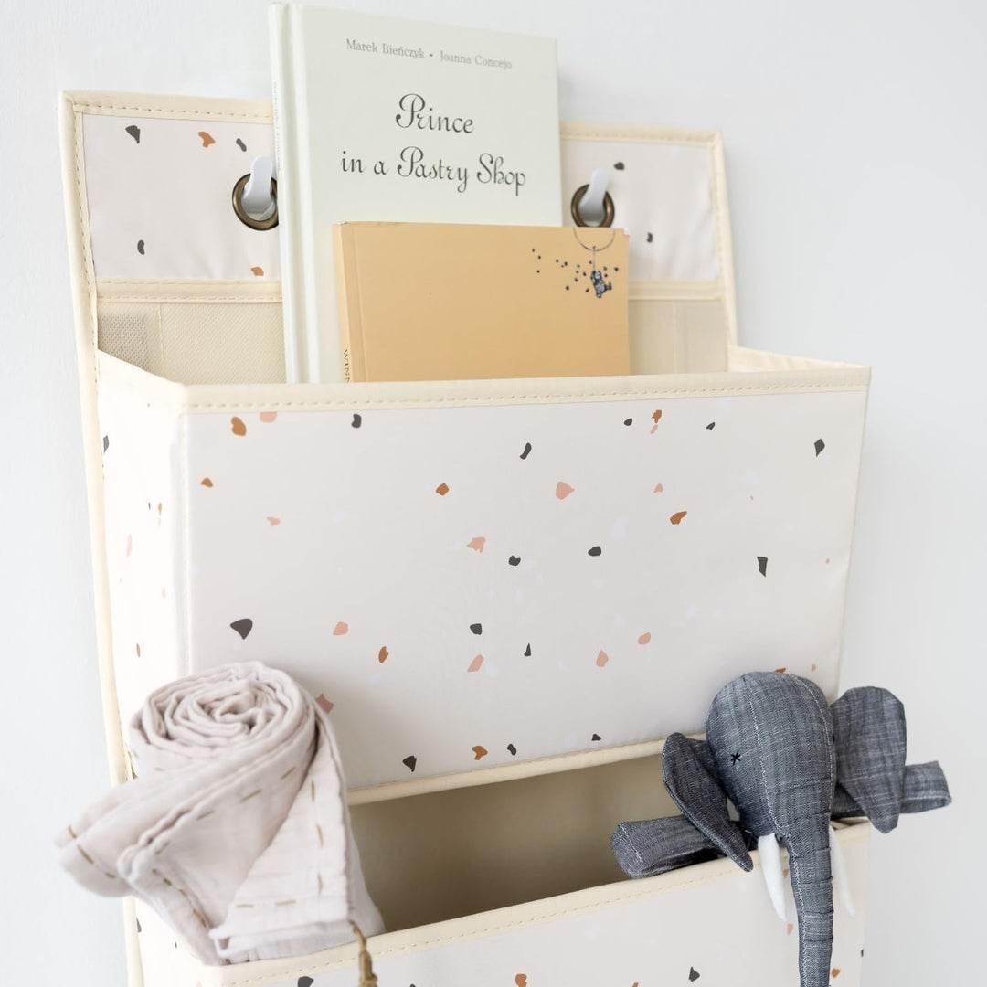 3 Sprouts - Hängeorganizer Tür Organizer - 4 Fächer - Terrazzo Creme, Terrazzo Creme