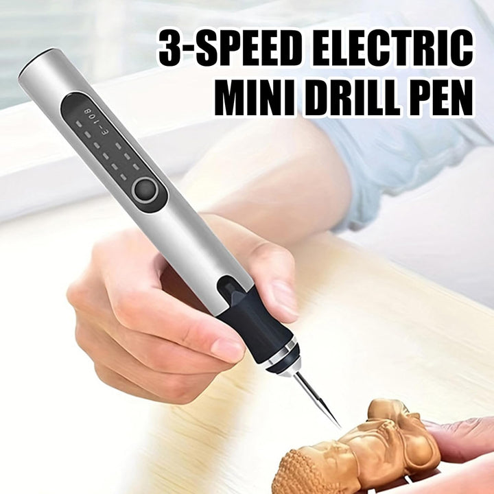 Mini Handbohrer Elektrisch: 3-Gang-Elektro-Mini-Bohrstift, Wiederaufladbare DIY Mini Bohrer mit 10 B