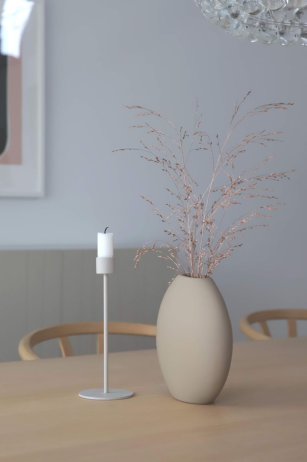 Cooee Design Vase Pastille aus Keramik in der Farbe Sand Handgefertigt, Durchmesser: 20cm, Höhe: 19c