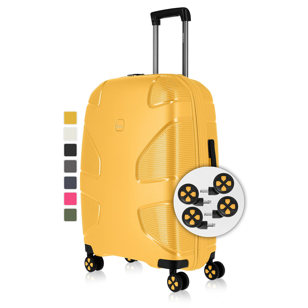 IP1 Hartschalen-Koffer M - 67x45x28 cm, 73 L, 3,5 kg - TSA-Schloss, auswechselbare Rollen - aus recy