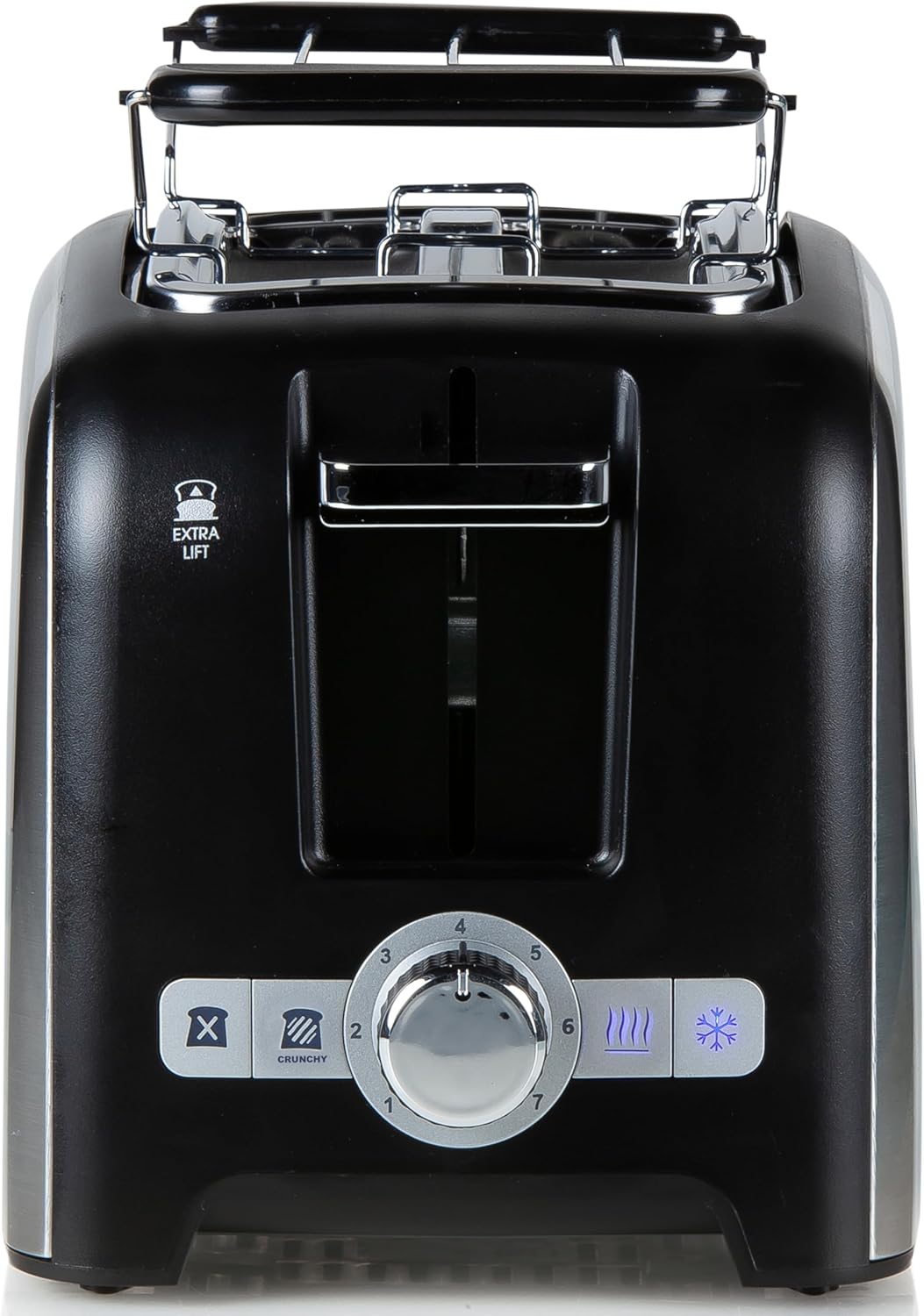 DOMO DO959T Toaster - für 2 Toasts - mit Röstaufsatz schwarz+Edelstahl