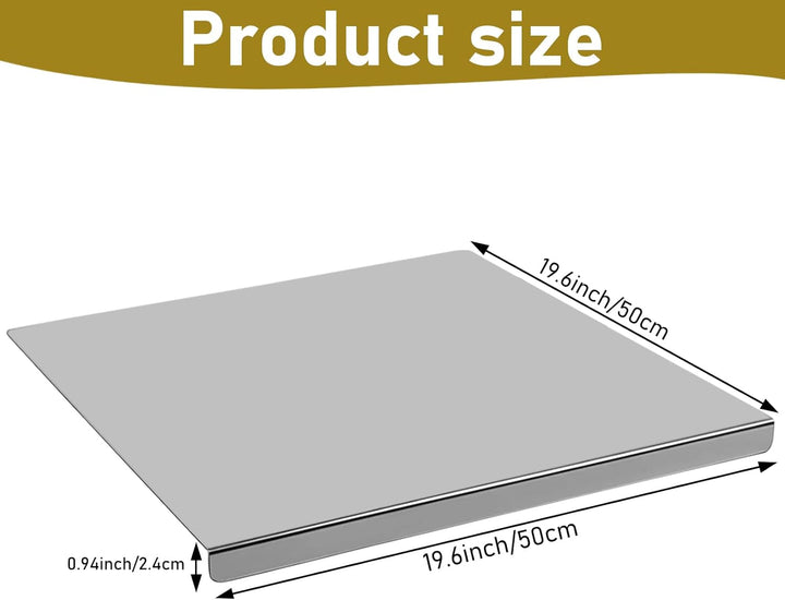 Sibosen 304 Edelstahl Schneidebrett Küche Arbeitsplatte Knetbrett Edelstahl 50x50 cm für Kneten, Sch
