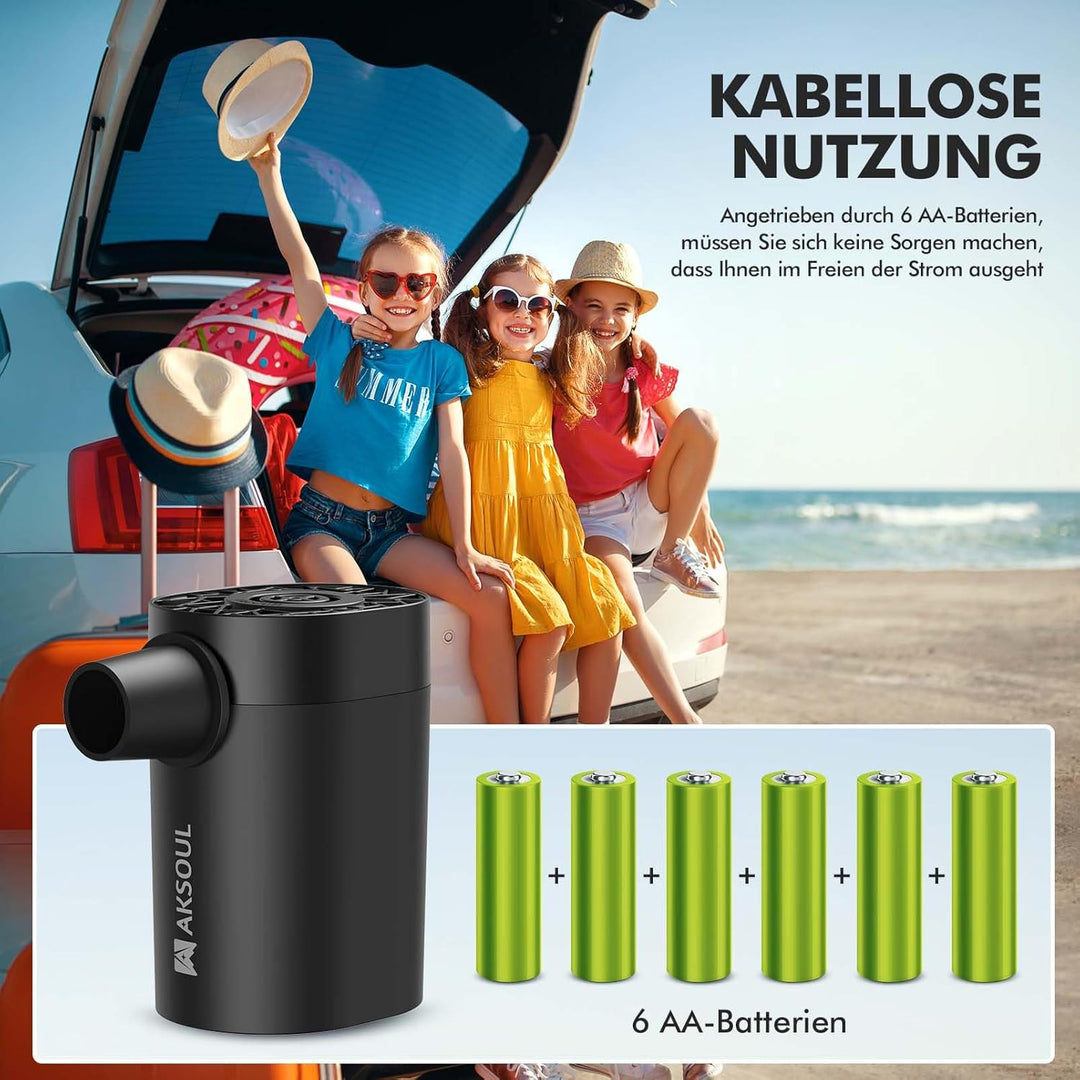 AKSOUL Elektrische Luftpumpe Pumpe Akku: 1600 3600 4000mAh Wiederaufladbare Batterie AA Batterie Por