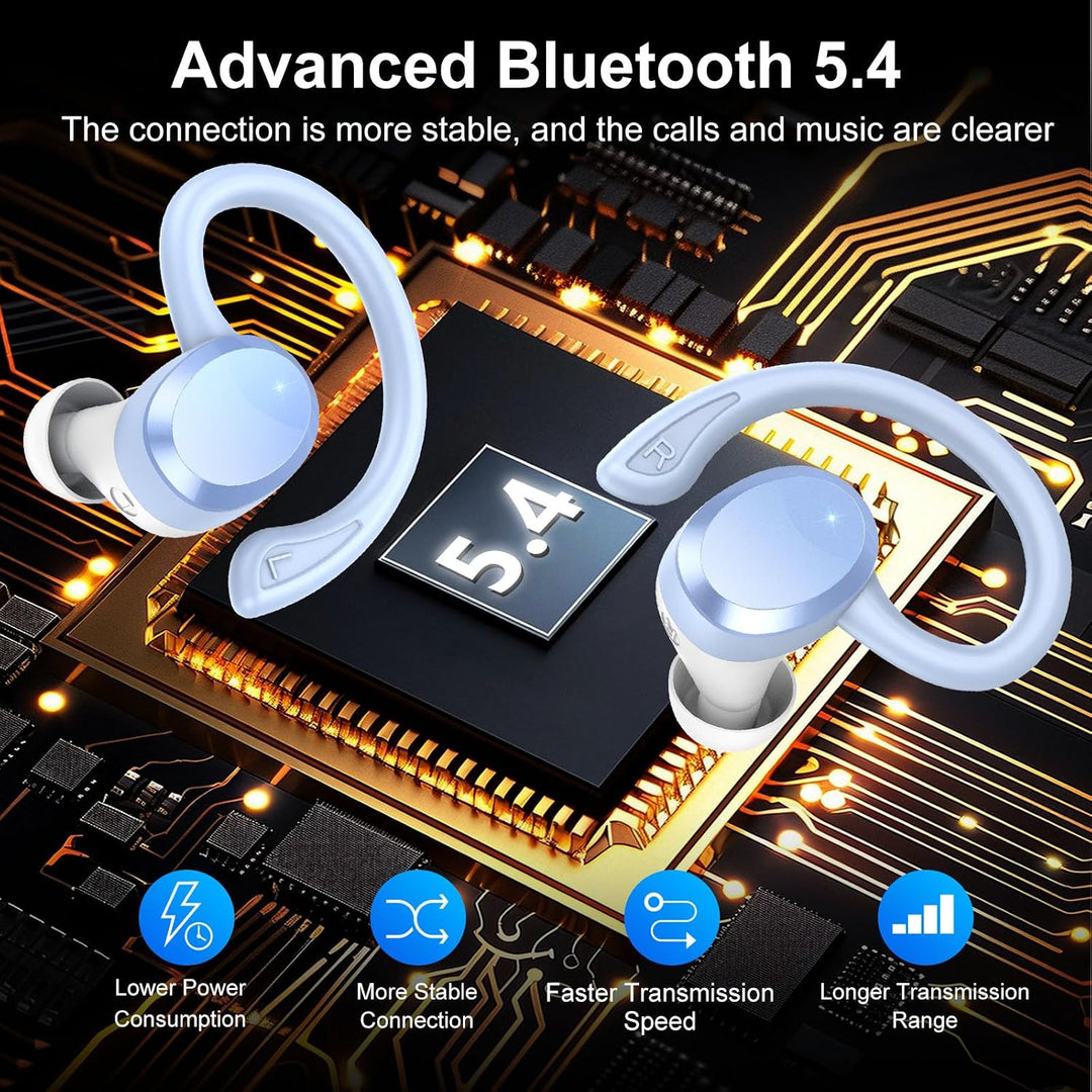 Bluetooth Kopfhörer Sport, In Ear Kopfhörer Kabellos Bluetooth 5.4 Kabellose Kopfhörer mit 4 Mic, 20