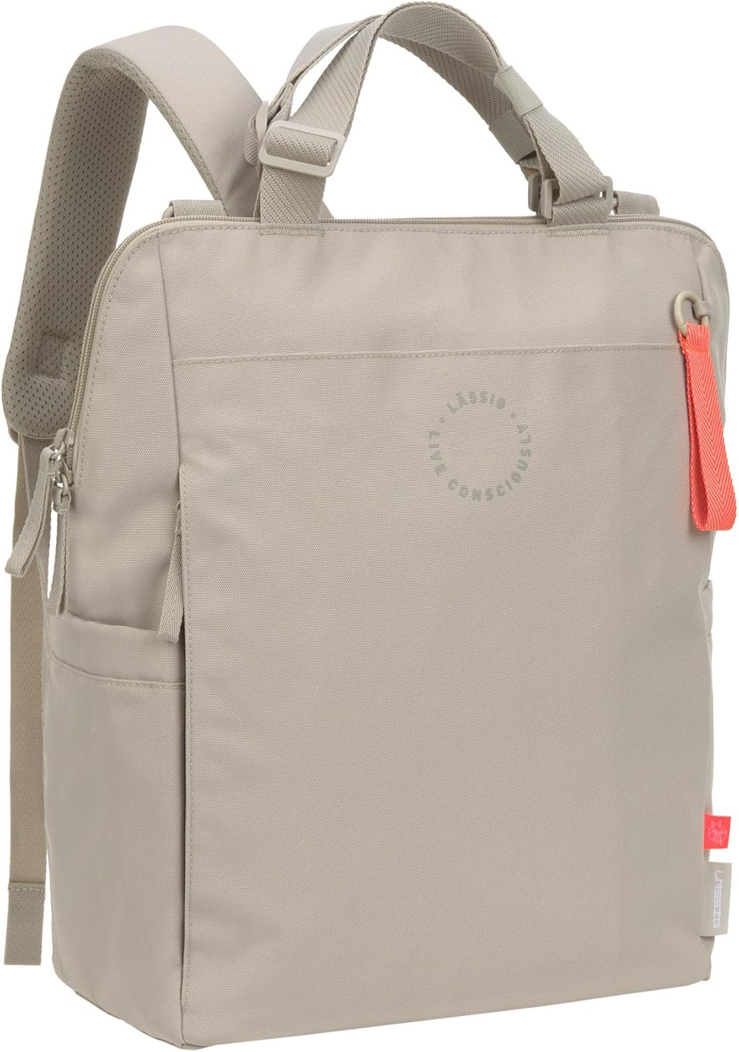 LÄSSIG Baby Wickelrucksack Wickeltasche mit Wickelunterlage, Kinderwagenbefestigung, Netztasche/GRE