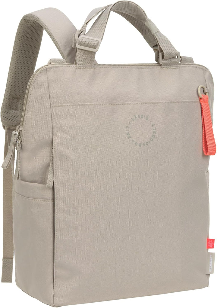 LÄSSIG Baby Wickelrucksack Wickeltasche mit Wickelunterlage, Kinderwagenbefestigung, Netztasche/GRE