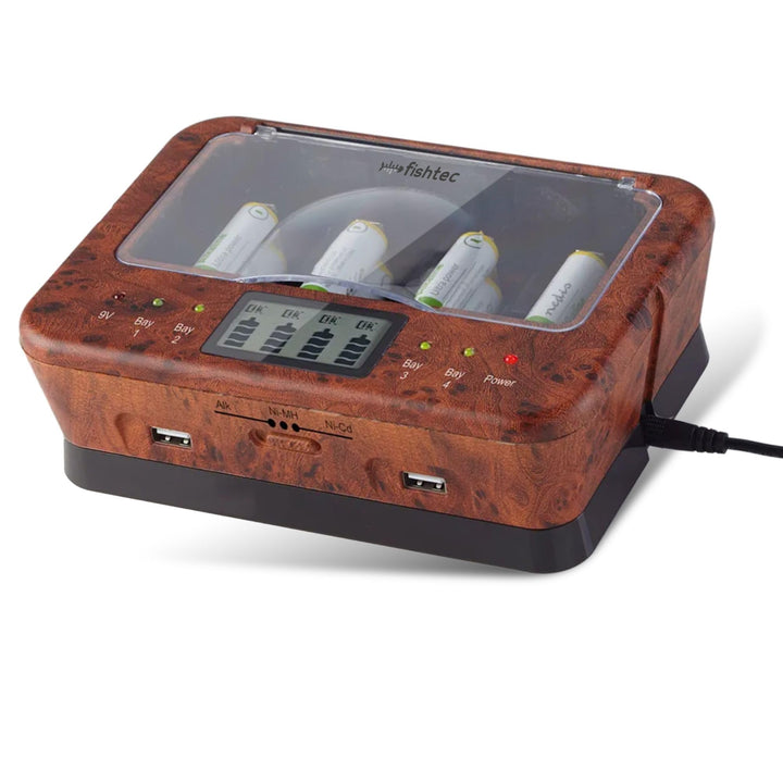 Universal-Ladegerät AA/LR6, AAA/LR3, C/LR14, D/LR20, 9 V, NiCd und NiMh + Alkaline – LCD-Display (B0