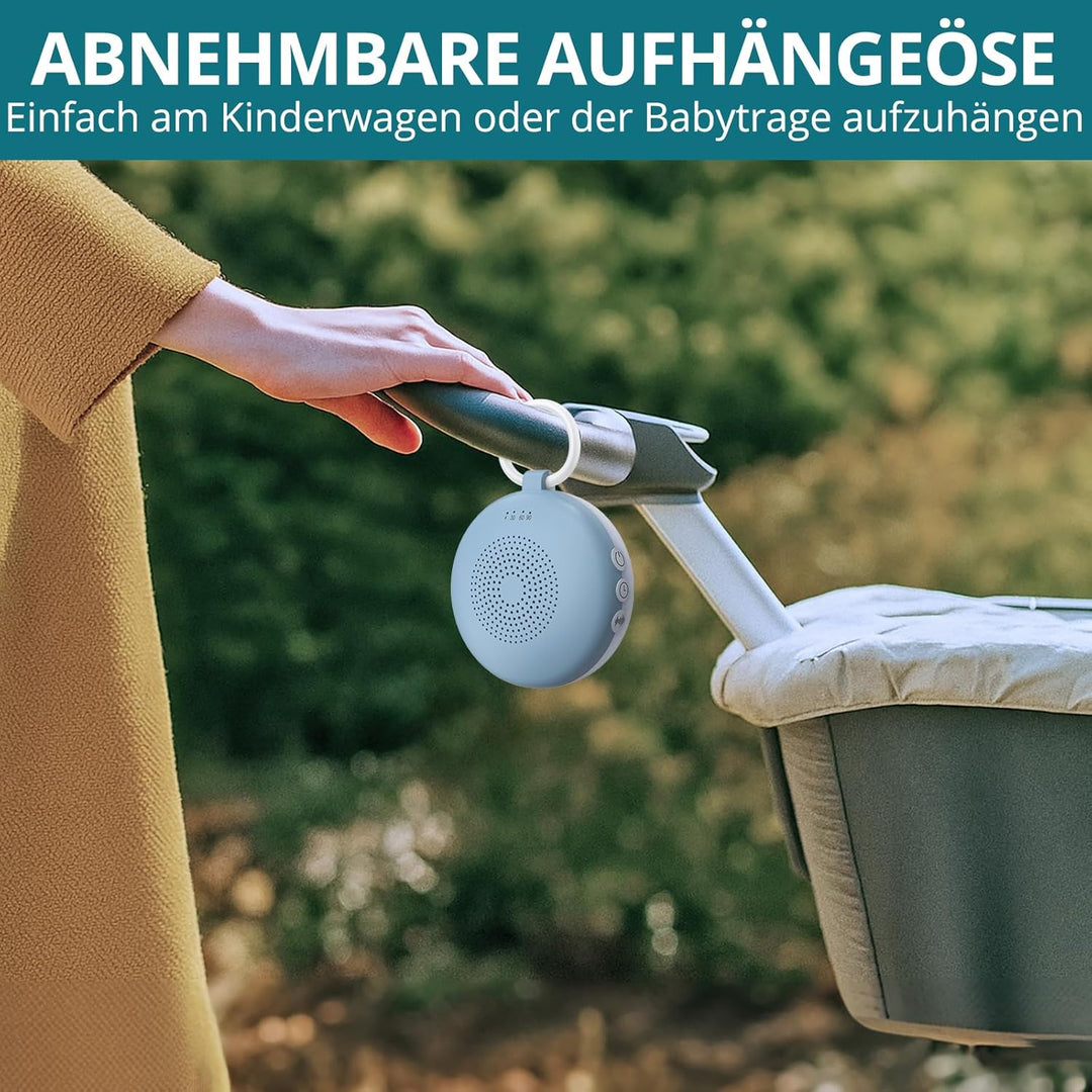 White Noise Machine Mini-Soundmaschine mit 12 Beruhigende Geräusche 3-Timer Memory-Funktion USB-C Wi
