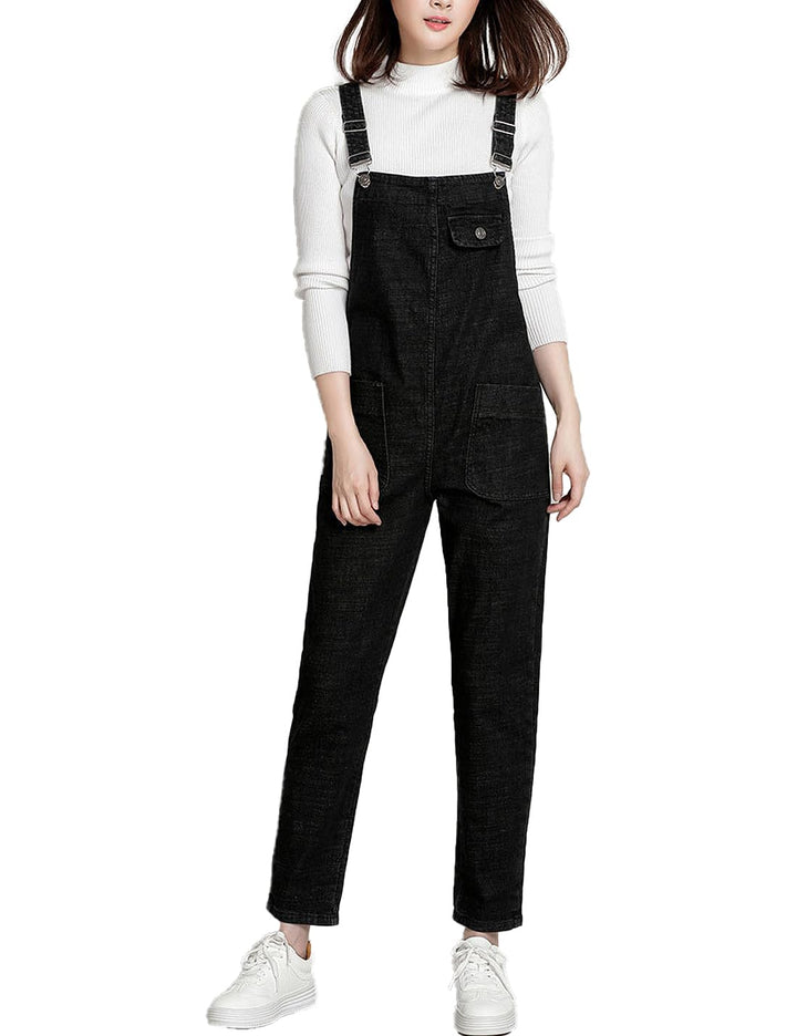 Vanchenl Damen Casual Loose Denim Latzhose Bib Verstellbare Jean Overalls Romper Jumpsuit Harem Hose