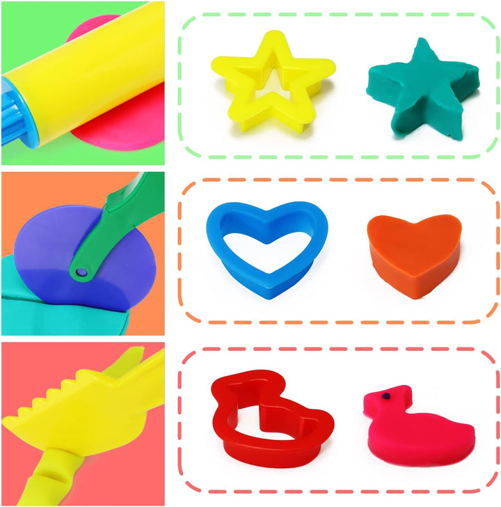 Knetwerkzeug, 23 Stück Knete Zubehör Kinder, Plastilin Werkzeuge Knete Ausstechformen Extruder, Plas