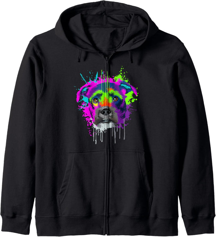 Splash Art Schnauzer Hundehalter Geschenkidee Hunde Kapuzenjacke