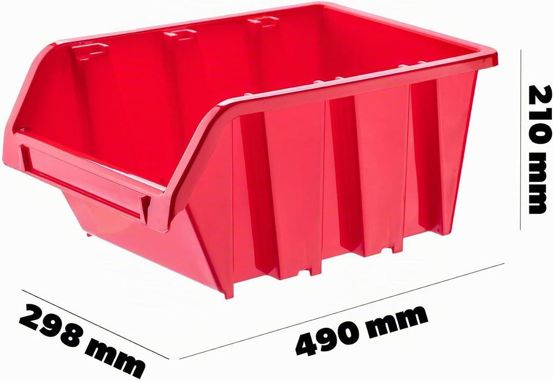 KADAX Werkstatt-Stapelkiste, Stapelbox aus PP Kunststoff, Sichtlagerbox in verschiedenen Grössen, La