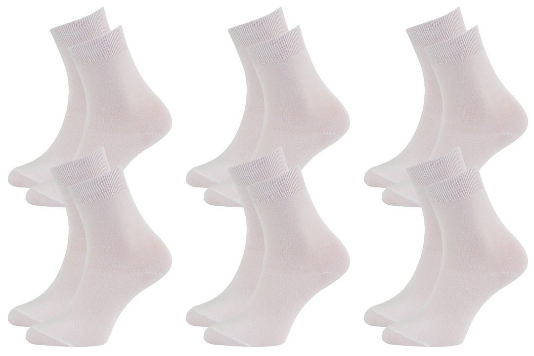 Rainbow Socks - Damen Herren Klassische Bunte Bambus Socken 36-38 6 X Weiss, 36-38 6 X Weiss