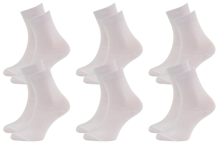Rainbow Socks - Damen Herren Klassische Bunte Bambus Socken 36-38 6 X Weiss, 36-38 6 X Weiss