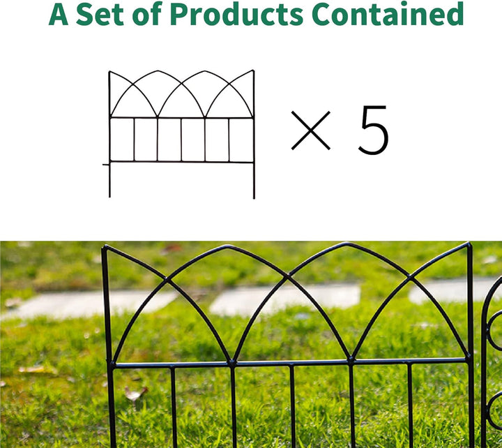 SCENDOR GARDEN 5er-Pack Dekorative Zaunpaneele 45X40X0.5cm Rostfrei Hundezaun für Outdoor Faltbare L