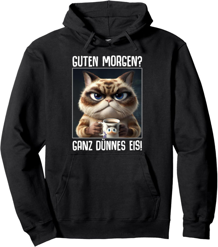 Kaffee Morgenmuffel Mitarbeiter Spruch Lustig Katze Geschenk Pullover Hoodie