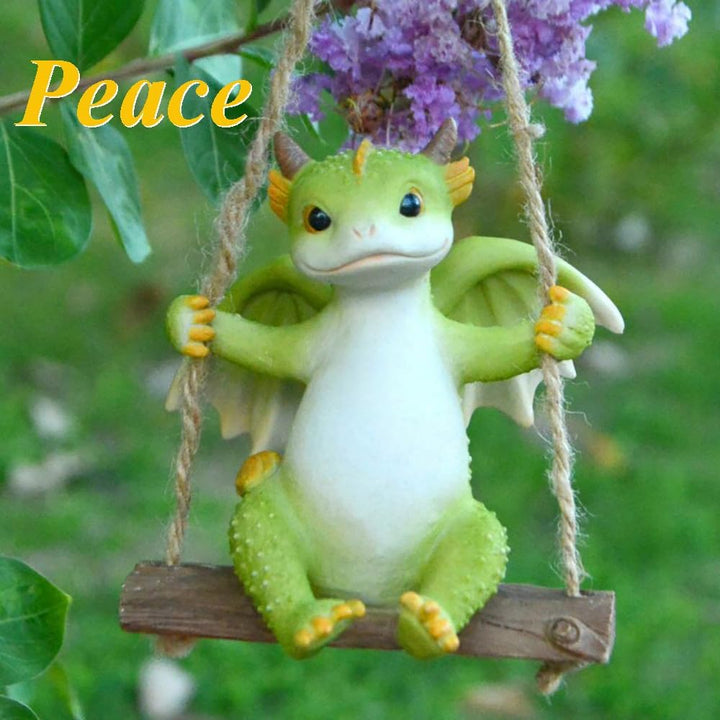 Miniatur Fairy Garden Drachenfiguren- friedlich Schaukel Drachen, Schaukel Drachen
