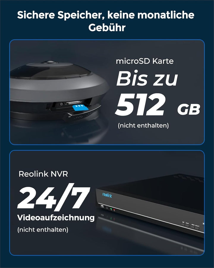 Reolink 6MP WLAN Überwachungskamera Innen, 360° Blick Panorama Fisheye Kamera mit 2,4/5 GHz WLAN, Pe