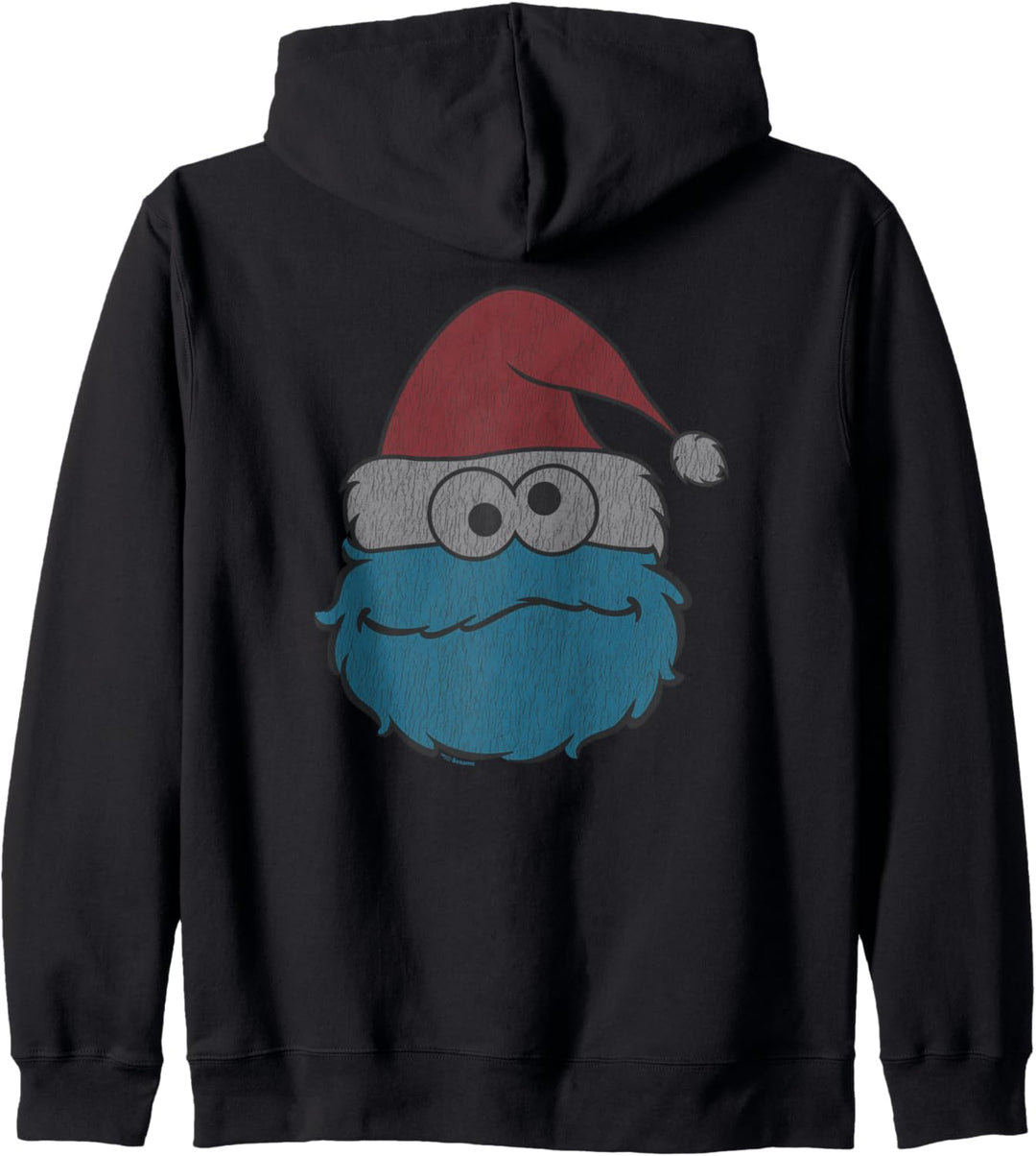 Sesame Street Cookie Monster Distressed Christmas Santa Hat Kapuzenjacke