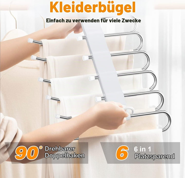 Sternstunde hosenbügel kleiderbügel platzsparend 2 Stück rutschfest Faltbare Multi Bügel für Hosen,