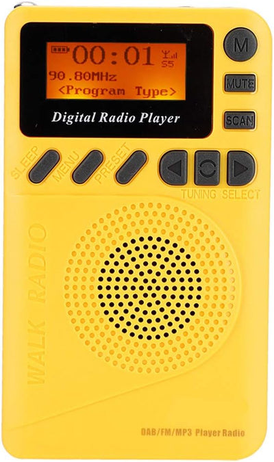 DAB Radio, Tragbares DAB Taschenradio, USB Stereo Radio mit 1,44 Zoll LCD Display, Lesegerät, MP3 Pl