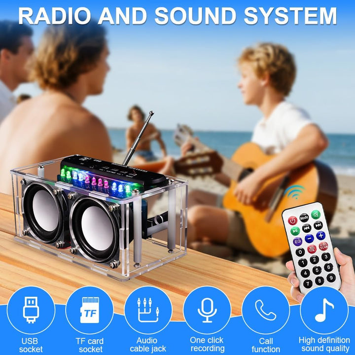 Elektronik Bausatz Radio, 87.5-108MHZ DIY Elektronik Löten Bausatz Bluetooth Lautsprecher, Löt Bausa