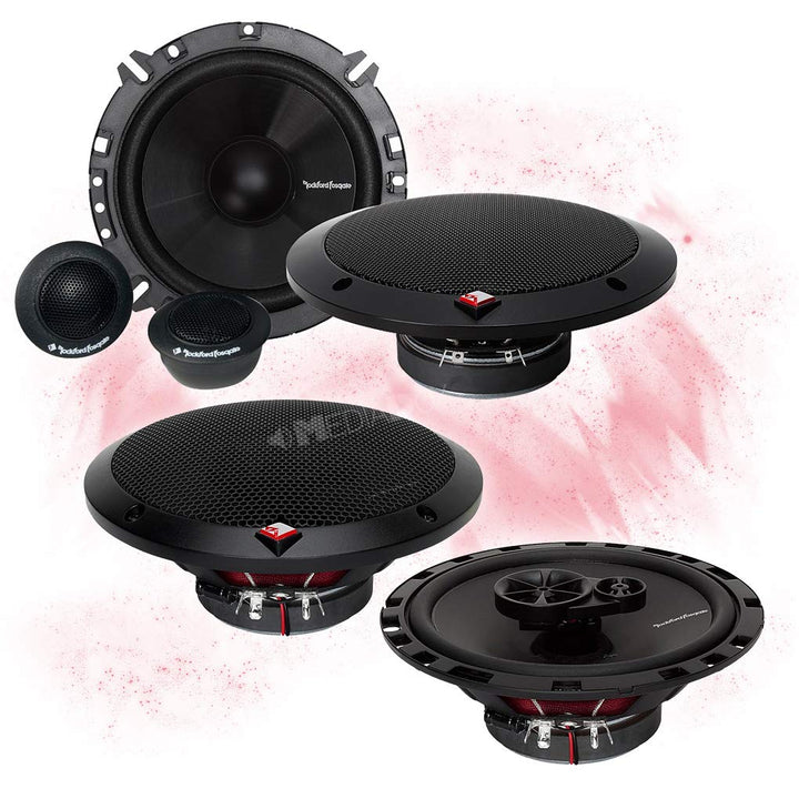 Mediadox Front/Heck 16,5cm/165mm Auto Lautsprecher/Boxen/Speaker Komplett-Set von Rckford Fsgate kom
