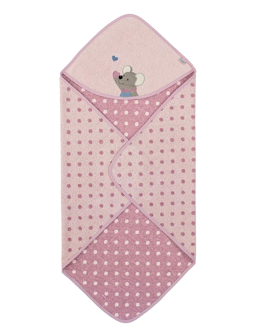 Sterntaler Kapuzenbadetuch Maus Mabel, Alter: ab 0 Monate, 80 x 80 cm, Rosa Mabel (Rosa), Mabel (Ros