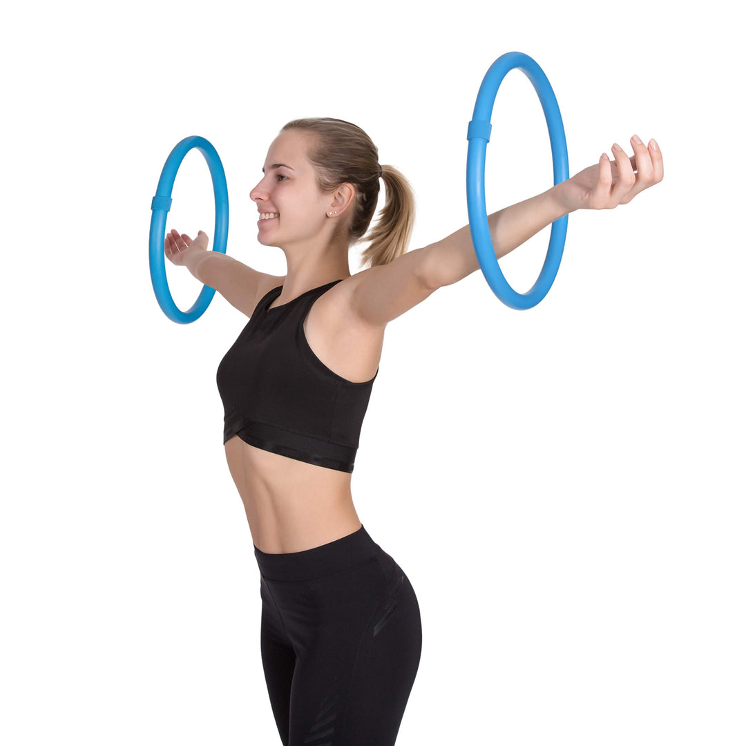 HOOPOMANIA Arm Hoop [2-teilig] Arm Hula Hoop zum Winkearme trainieren mit Schaumstoff Hellblau, Hell