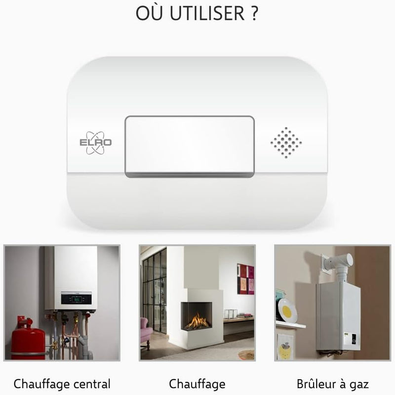 ELRO FF1840 Brandschutzkit 2X Rauchmelder mit Magnetbefestigung-5 Batterie-& Kohlenmonoxid-Detektor-